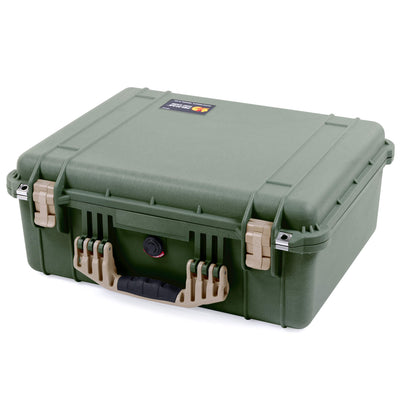 Pelican 1550 Case, OD Green with Desert Tan Handle & Latches ColorCase