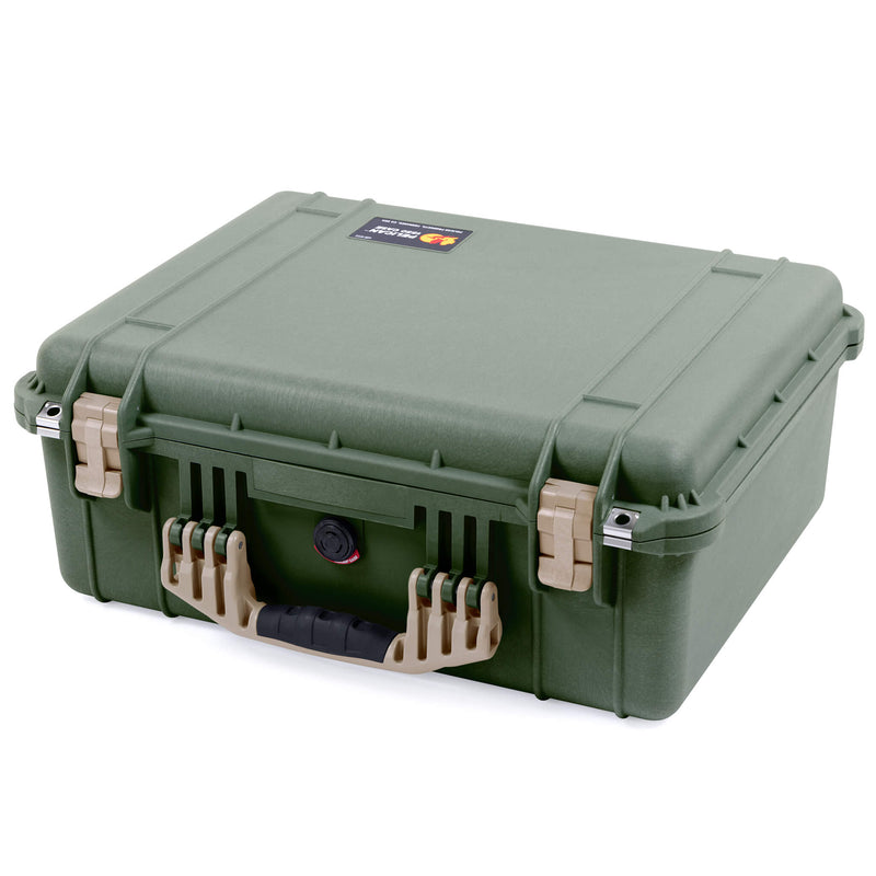 Pelican 1550 Case, OD Green with Desert Tan Handle & Latches ColorCase 