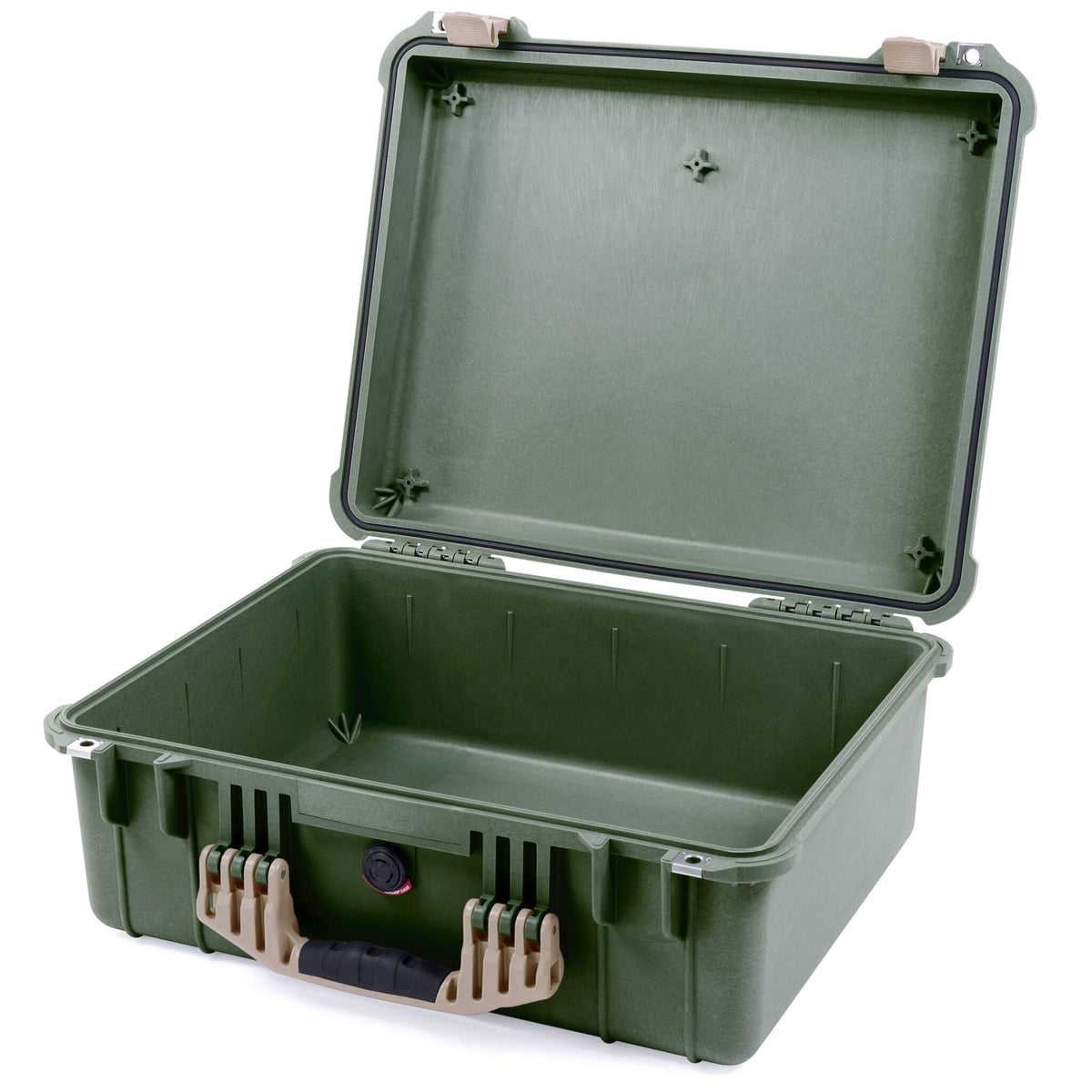 Pelican 1550 Case, OD Green with Desert Tan Handle &amp; Latches None (Case Only) ColorCase 015500-0000-130-310