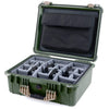 Pelican 1550 Case, OD Green with Desert Tan Handle & Latches Gray Padded Microfiber Dividers with Computer Pouch ColorCase 015500-0270-130-310