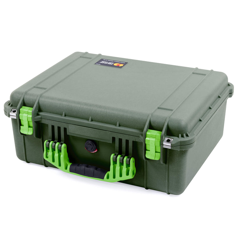 Pelican 1550 Case, OD Green with Lime Green Handle & Latches ColorCase 