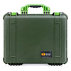 Pelican 1550 Case, OD Green with Lime Green Handle & Latches ColorCase