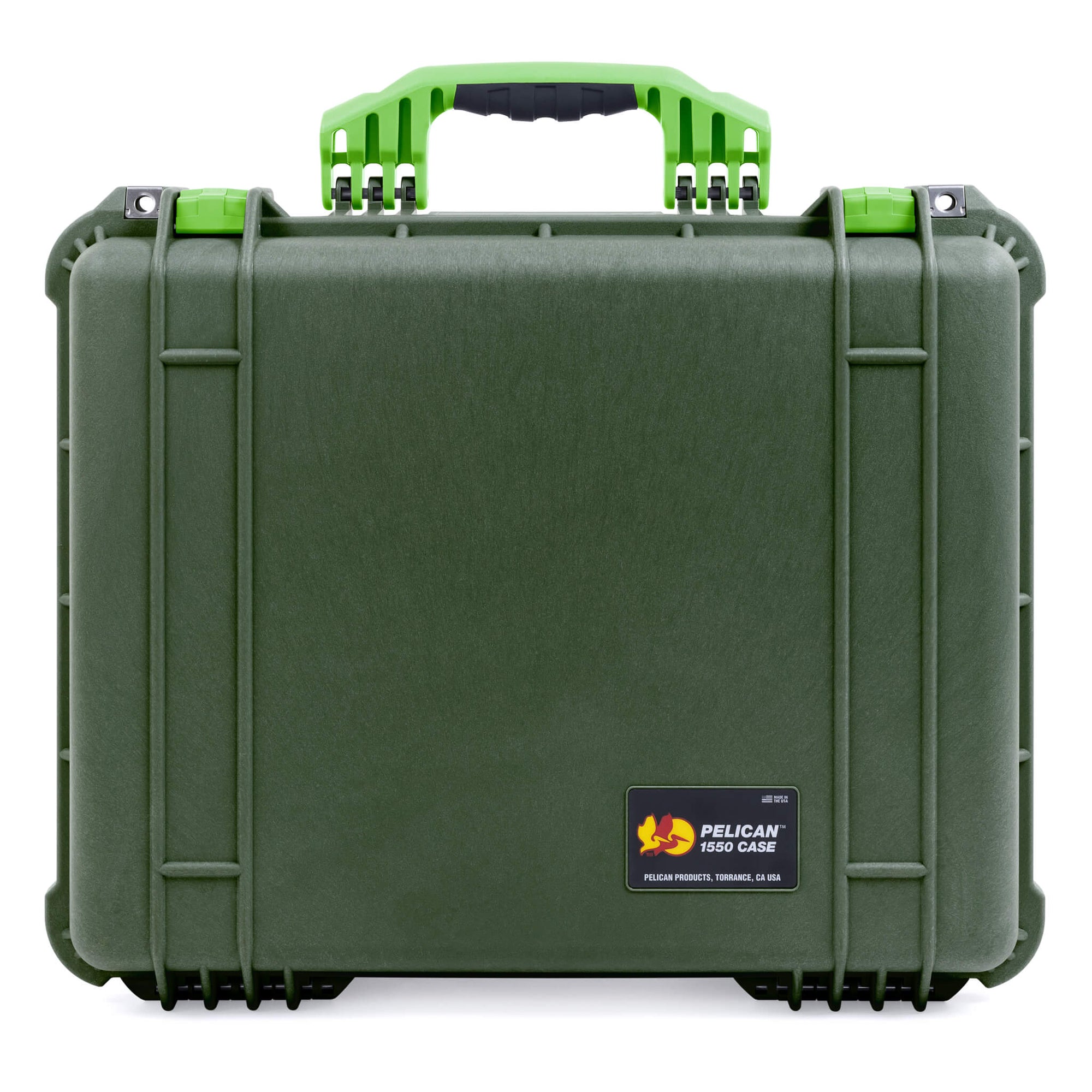 Pelican 1550 Case, OD Green with Lime Green Handle & Latches ColorCase 