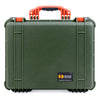 Pelican 1550 Case, OD Green with Orange Handle & Latches ColorCase