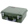 Pelican 1550 Case, OD Green with Silver Handle & Latches ColorCase