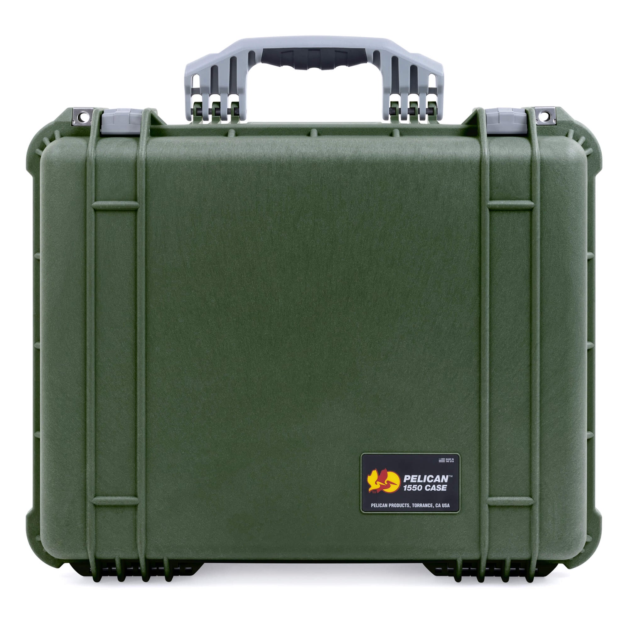 Pelican 1550 Case, OD Green with Silver Handle & Latches ColorCase 