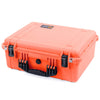 Pelican 1550 Case, Orange with Black Handle & Latches ColorCase