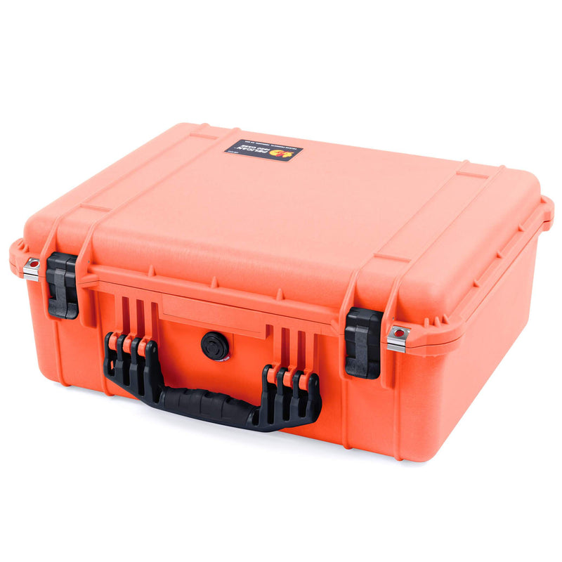 Pelican 1550 Case, Orange with Black Handle & Latches ColorCase 