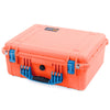Pelican 1550 Case, Orange with Blue Handle & Latches ColorCase