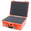 Pelican 1550 Case, Orange with Desert Tan Handle & Latches Pick & Pluck Foam with Convolute Lid Foam ColorCase 015500-0001-150-310