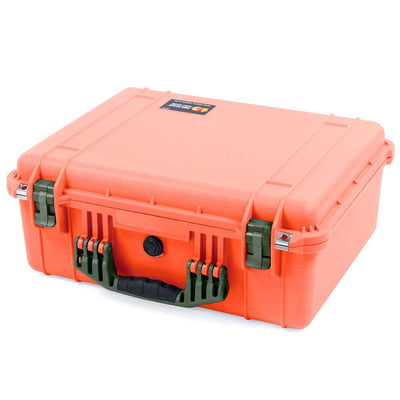 Pelican 1550 Case, Orange with OD Green Handle & Latches ColorCase