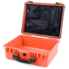 Pelican 1550 Case, Orange with OD Green Handle & Latches Mesh Lid Organizer Only ColorCase 015500-0100-150-130