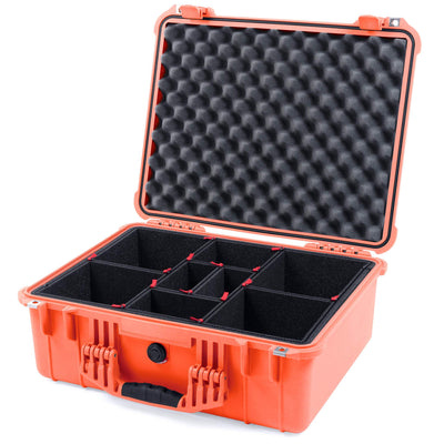 Pelican 1550 Case, Orange TrekPak Divider System with Convolute Lid Foam ColorCase 015500-0020-150-150