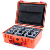 Pelican 1550 Case, Orange with Red Handle & Latches Gray Padded Microfiber Dividers with Computer Pouch ColorCase 015500-0270-150-320
