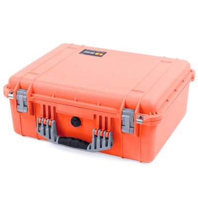 Pelican 1550 Case, Orange with Silver Handle & Latches ColorCase