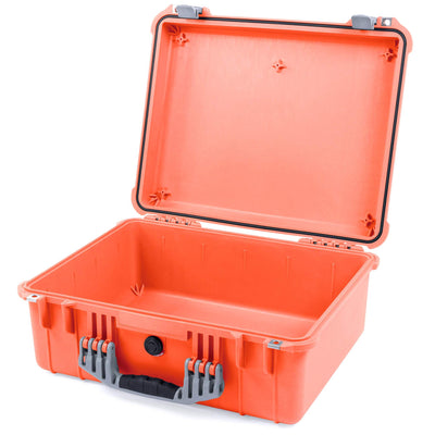 Pelican 1550 Case, Orange with Silver Handle & Latches None (Case Only) ColorCase 015500-0000-150-180
