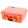 Pelican 1550 Case, Orange with Yellow Handle & Latches ColorCase