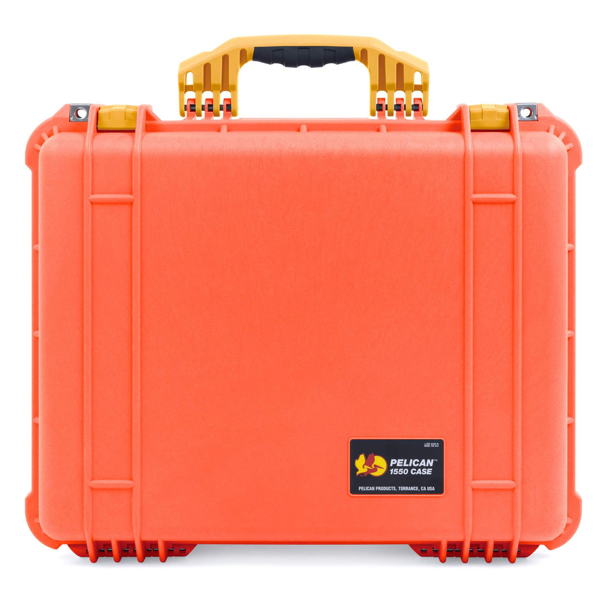 Pelican 1550 Case, Orange with Yellow Handle &amp; Latches ColorCase 