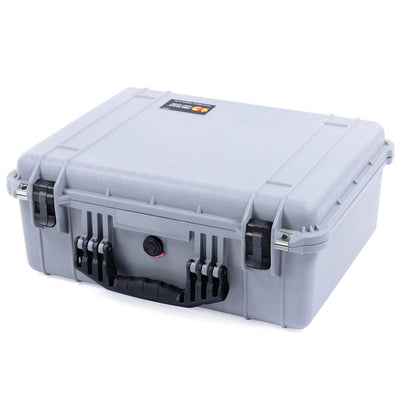 Pelican 1550 Case, Silver with Black Handle & Latches ColorCase