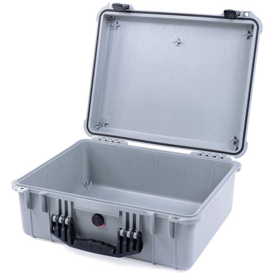 Pelican 1550 Case, Silver with Black Handle & Latches None (Case Only) ColorCase 015500-0000-180-110
