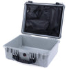 Pelican 1550 Case, Silver with Black Handle & Latches Mesh Lid Organizer Only ColorCase 015500-0100-180-110