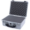 Pelican 1550 Case, Silver with Black Handle & Latches Pick & Pluck Foam with Convolute Lid Foam ColorCase 015500-0001-180-110