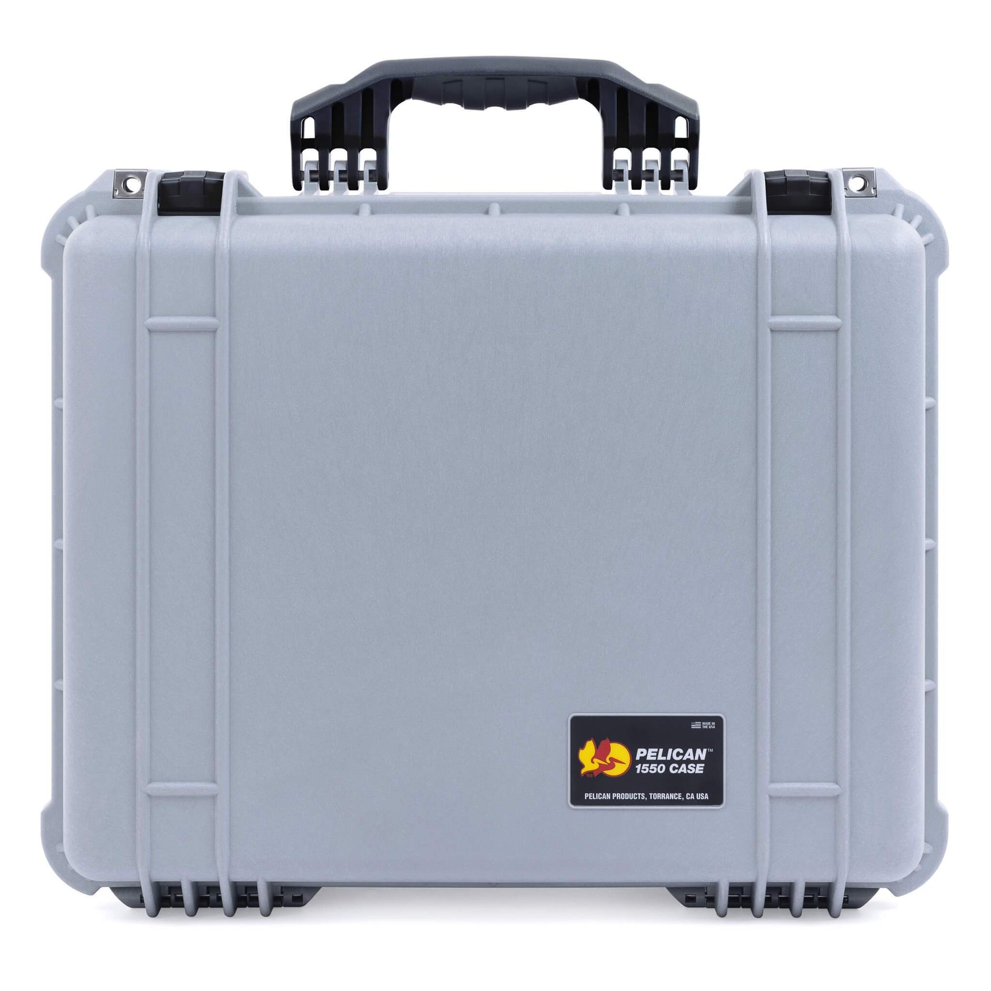 Pelican 1550 Case, Silver with Black Handle & Latches ColorCase 