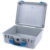 Pelican 1550 Case, Silver with Blue Handle & Latches None (Case Only) ColorCase 015500-0000-180-120