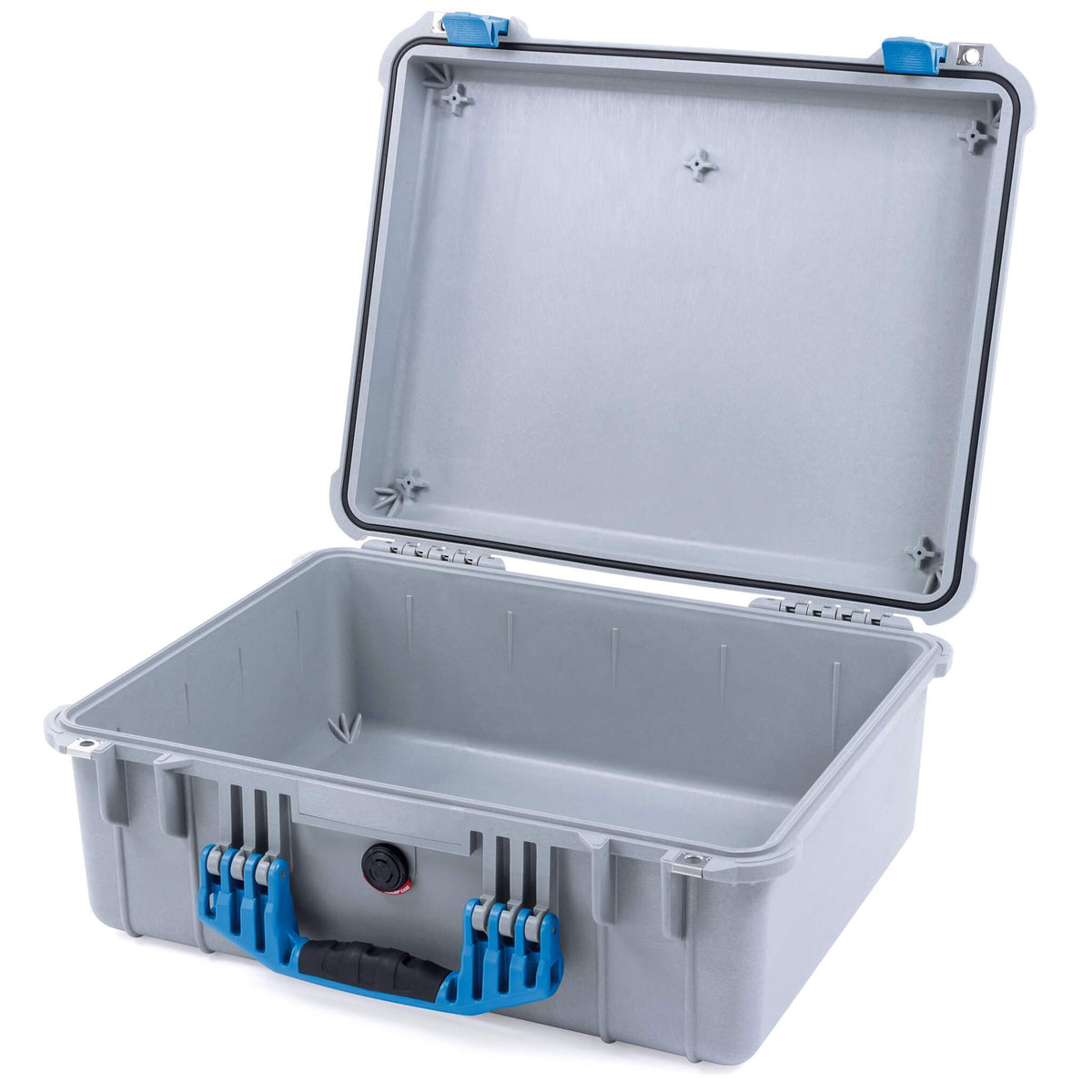 Pelican 1550 Case, Silver with Blue Handle &amp; Latches None (Case Only) ColorCase 015500-0000-180-120