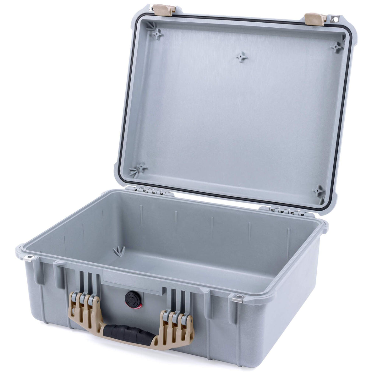 Pelican 1550 Case, Silver with Desert Tan Handle &amp; Latches None (Case Only) ColorCase 015500-0000-180-310