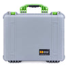 Pelican 1550 Case, Silver with Lime Green Handle & Latches ColorCase