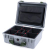 Pelican 1550 Case, Silver with OD Green Handle & Latches TrekPak Divider System with Computer Pouch ColorCase 015500-0220-180-130