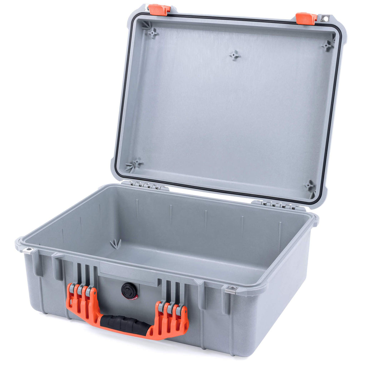 Pelican 1550 Case, Silver with Orange Handle &amp; Latches None (Case Only) ColorCase 015500-0000-180-150