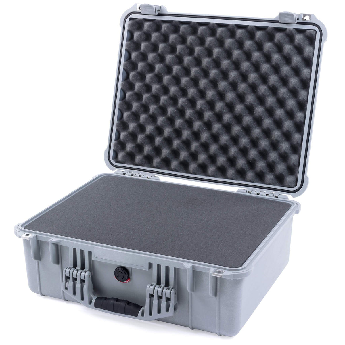 Pelican 1550 Case, Silver Pick &amp; Pluck Foam with Convolute Lid Foam ColorCase 015500-0001-180-180