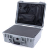Pelican 1550 Case, Silver Pick & Pluck Foam with Mesh Lid Organizer ColorCase 015500-0101-180-180