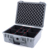 Pelican 1550 Case, Silver TrekPak Divider System with Convolute Lid Foam ColorCase 015500-0020-180-180