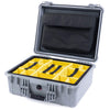 Pelican 1550 Case, Silver Yellow Padded Microfiber Dividers with Computer Pouch ColorCase 015500-0210-180-180