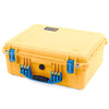 Pelican 1550 Case, Yellow with Blue Handle & Latches ColorCase