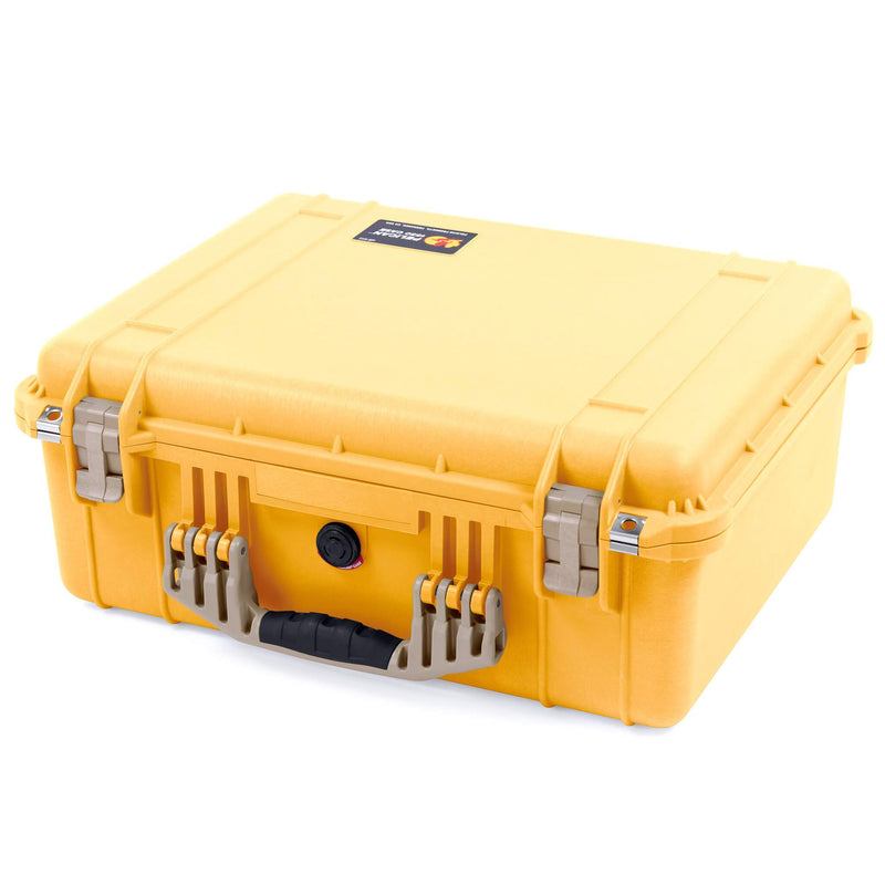 Pelican 1550 Case, Yellow with Desert Tan Handle & Latches ColorCase 