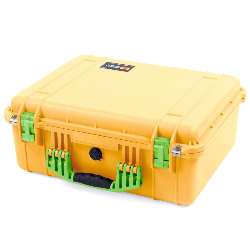 Pelican 1550 Case, Yellow with Lime Green Handle & Latches ColorCase 