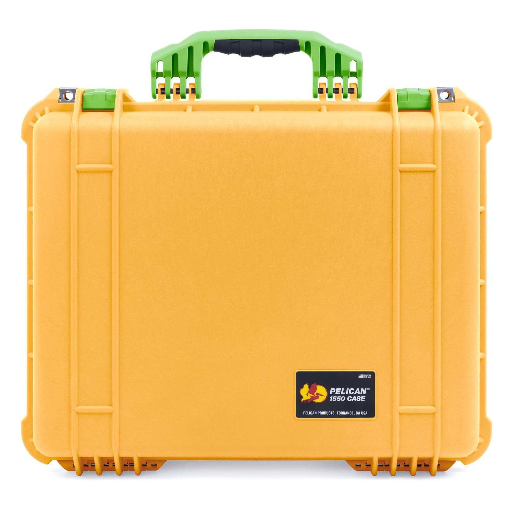 Pelican 1550 Case, Yellow with Lime Green Handle & Latches ColorCase 