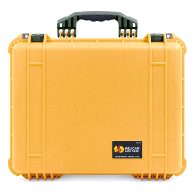 Pelican 1550 Case, Yellow with OD Green Handle & Latches ColorCase
