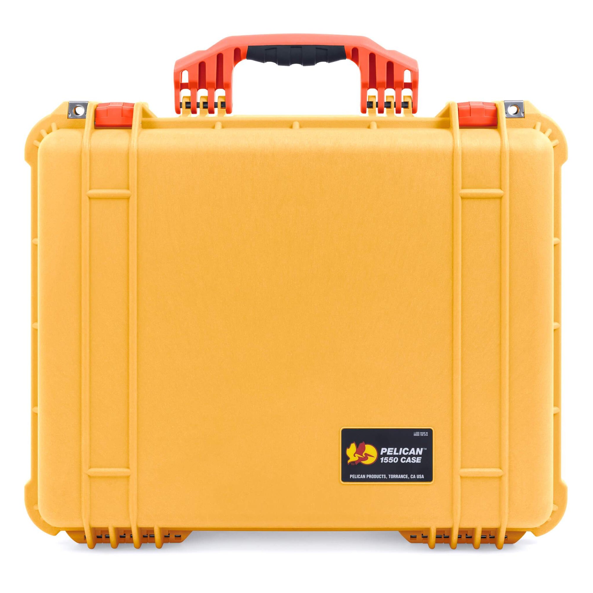 Pelican 1550 Case, Yellow with Orange Handle & Latches ColorCase 