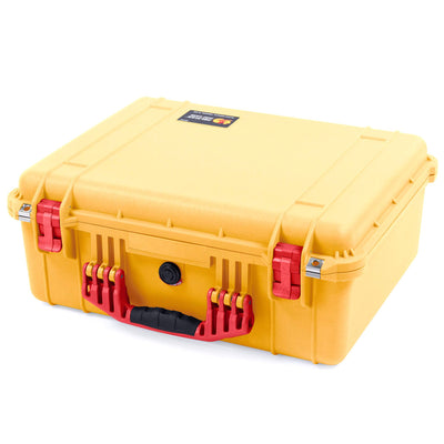 Pelican 1550 Case, Yellow with Red Handle & Latches ColorCase