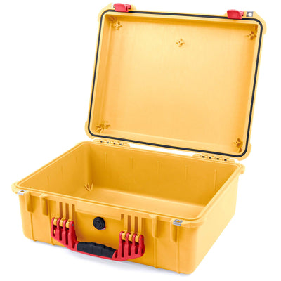 Pelican 1550 Case, Yellow with Red Handle & Latches None (Case Only) ColorCase 015500-0000-240-320