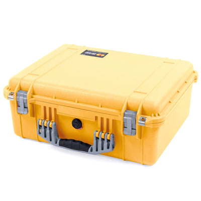 Pelican 1550 Case, Yellow with Silver Handle & Latches ColorCase