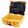Pelican 1550 Case, Yellow Mesh Lid Organizer Only ColorCase 015500-0100-240-240