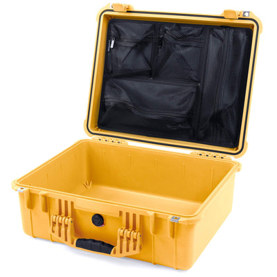 Pelican 1550 Case, Yellow Mesh Lid Organizer Only ColorCase 015500-0100-240-240