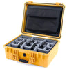 Pelican 1550 Case, Yellow Gray Padded Microfiber Dividers with Computer Pouch ColorCase 015500-0270-240-240