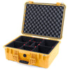 Pelican 1550 Case, Yellow TrekPak Divider System with Convolute Lid Foam ColorCase 015500-0020-240-240
